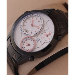 Tissot No 3074 White Dial Black Watch